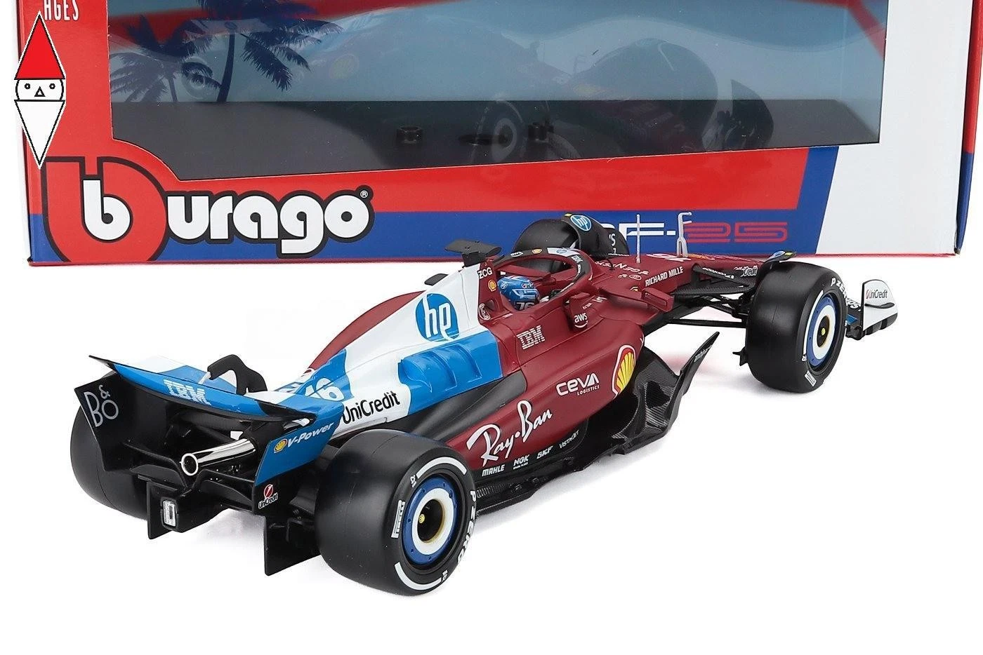 Ferrari F1 SF-25 Scuderia Ferrari #16 C.Leclerc Miami GP 2025 1:18 Bburago