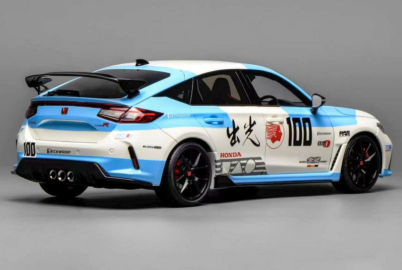Honda Civic Type-R FL5 #100 Racing 2020 white/blue 1:18 Motorhelix