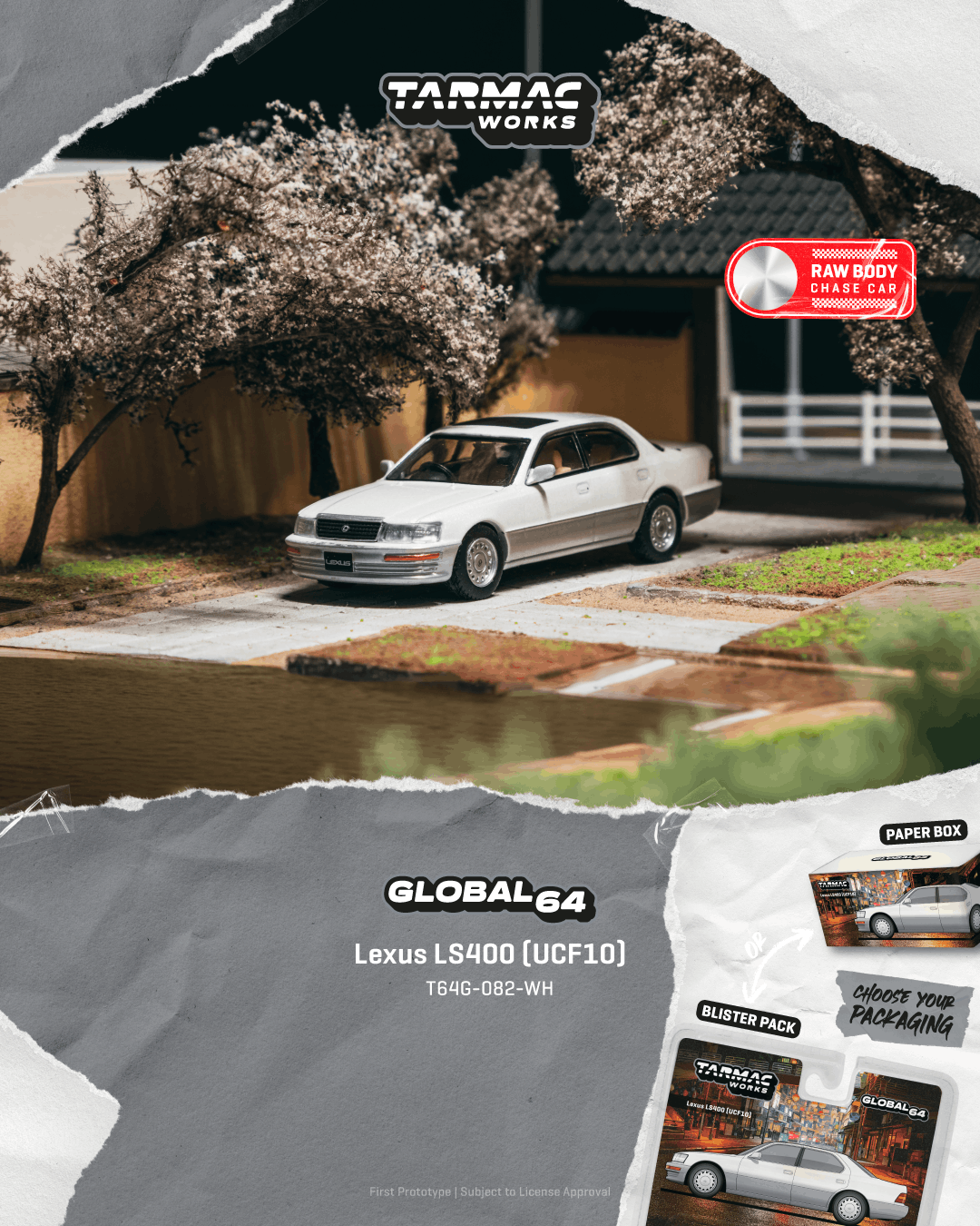 Lexus LS400 (UCF10) 2001 pearl white 1:64 Tarmac