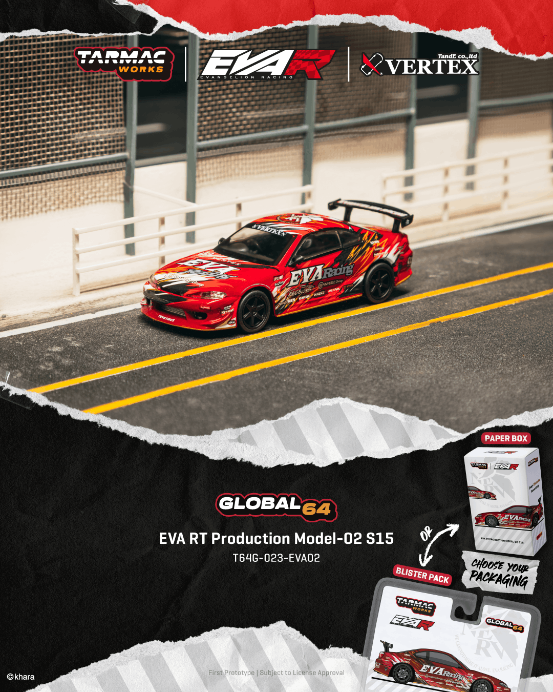 Nissan Silvia (S15) EVA RT Production Model-02 2025 red 1:64 Tarmac