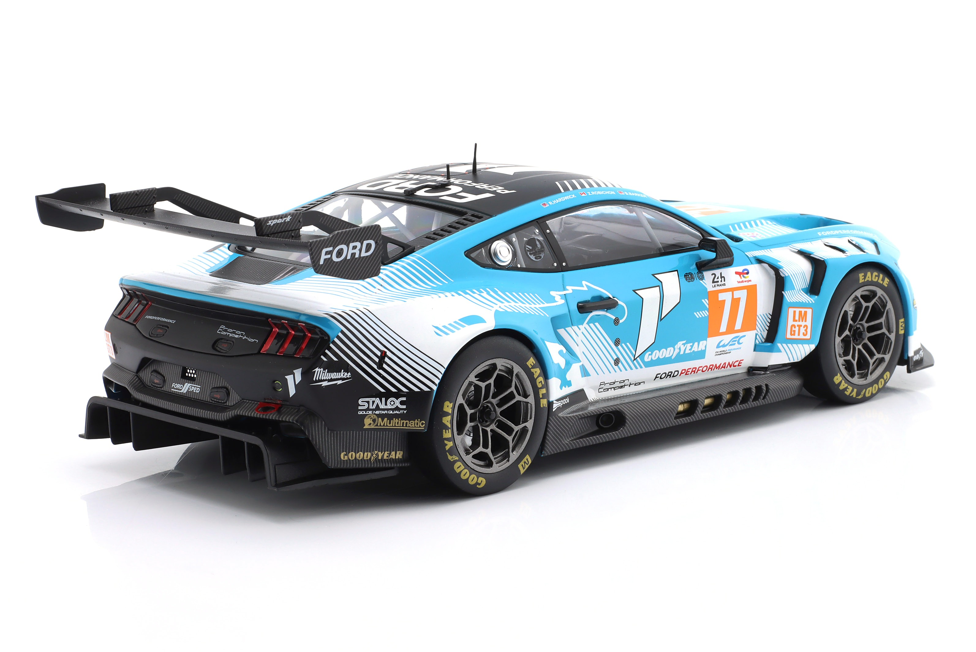 Ford Mustang GT3 #77 Barker/Hardwick/Robichon 24H Le Mans 2024 Proton Competition 1:18 Ixo Models