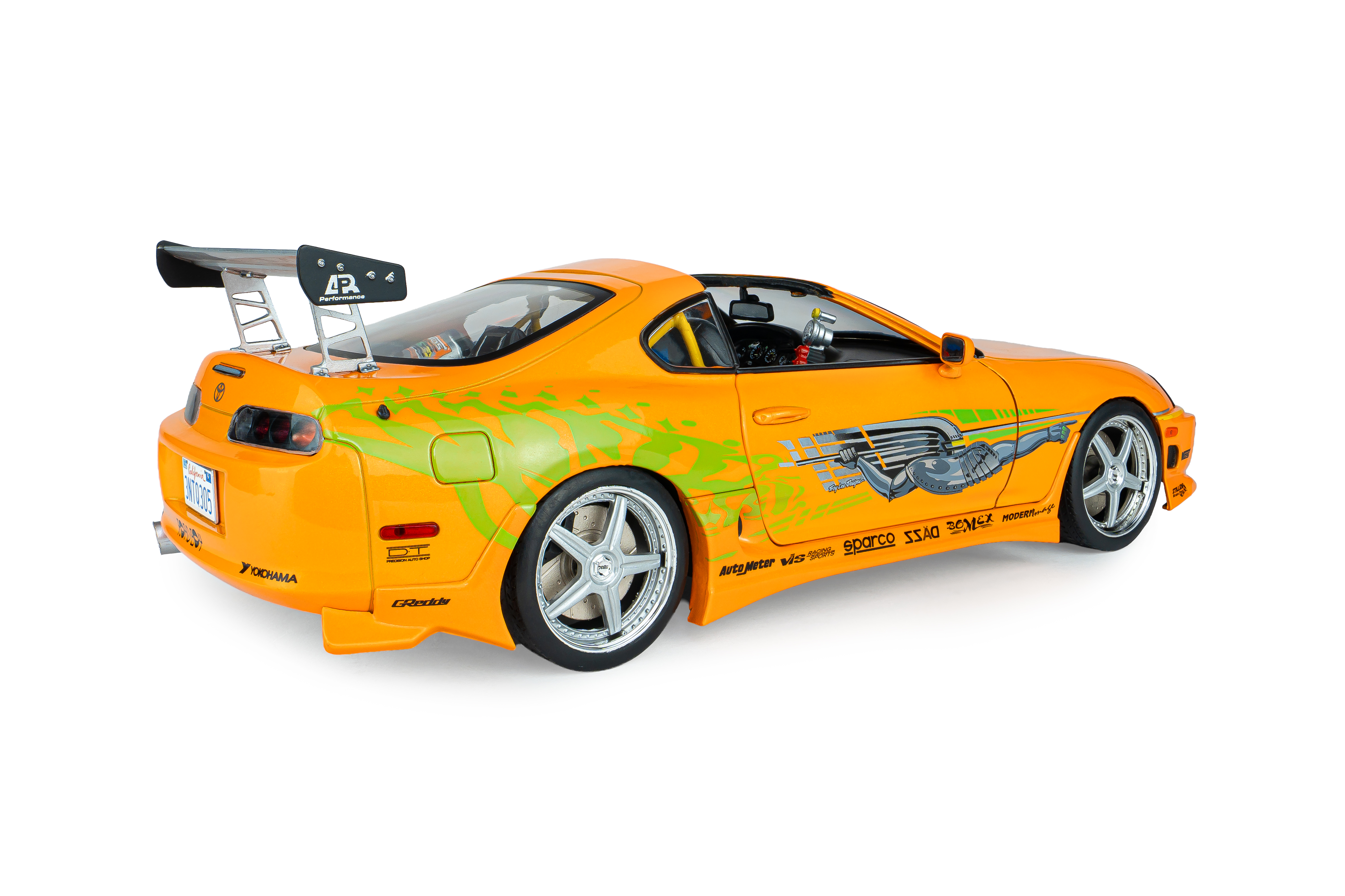 Toyota Supra MK4 A80 Fast & Furious 1 Brian Open Roof 2001 orange 1:18 Solido