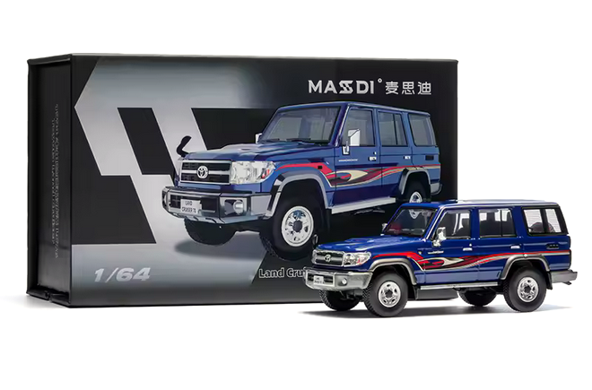 Toyota Land Cruiser LC76 1994 blue 1:64 Massdi