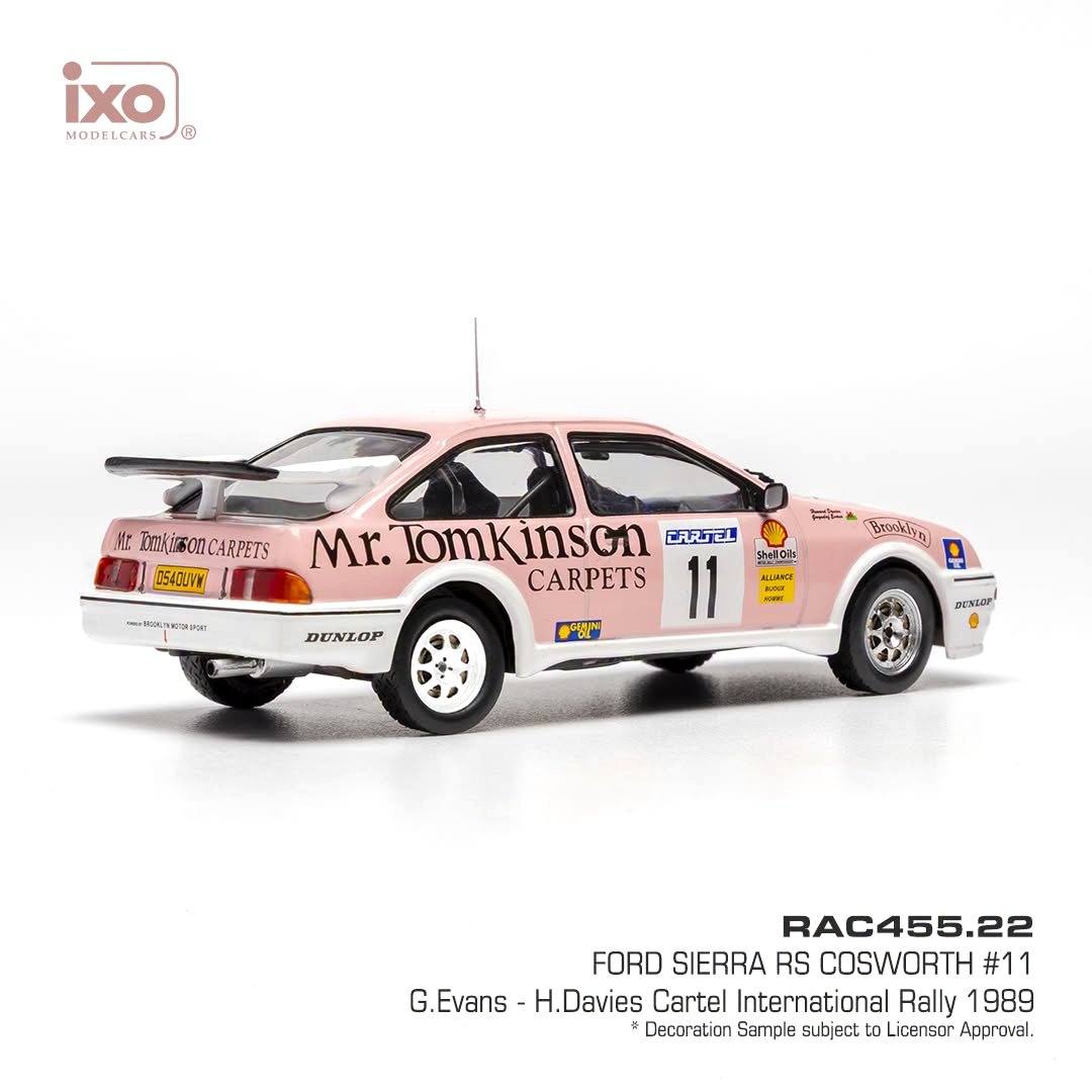 Ford Sierra RS Cosworth Team Brooklyn Motorsport #11 Evans/Davies Rally Cartel International 1989 1:43 Ixo Models
