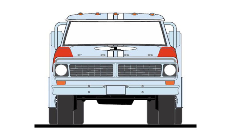 Ford F-350 Ramp Truck for GT40 #1 24H Le Mans 1966 1:18 Acme Diecast