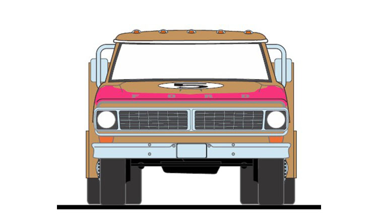 Ford F-350 Ramp Truck for GT40 #5 24H Le Mans 1966 1:18 Acme Diecast