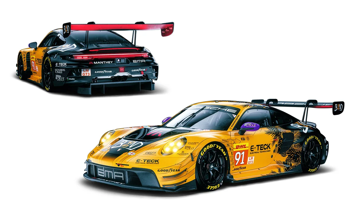 Porsche 911 GT3 R Manthey EMA #91 R.Lietz/M.Schuring/Y.Shahin Winner LMGT3 24H Le Mans 2024 1:64 Trends Hobby