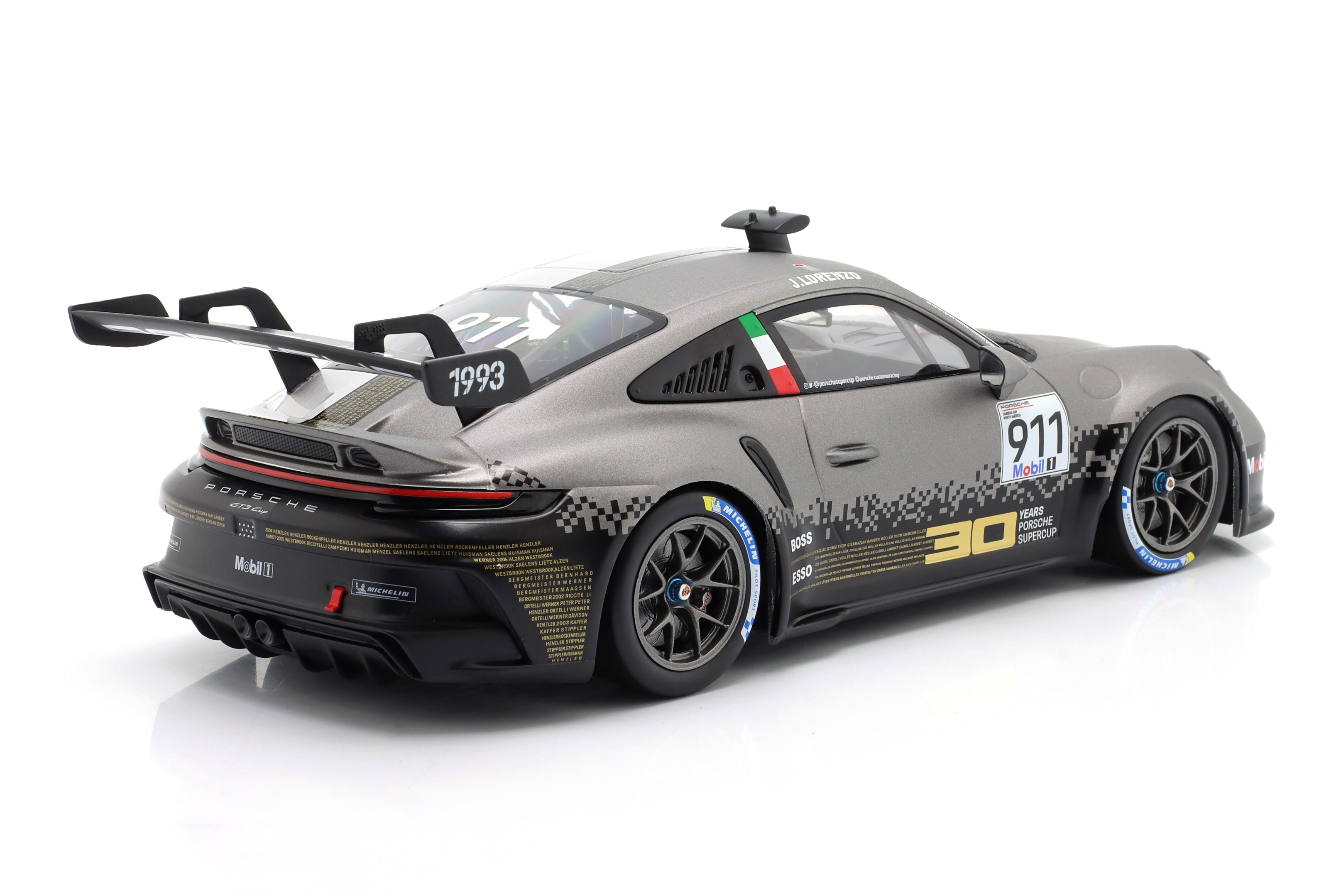 Porsche 911 992 GT3 Cup #911 J.Lorenzo Porsche Supercup Imola 2022 1:18 Ixo Models