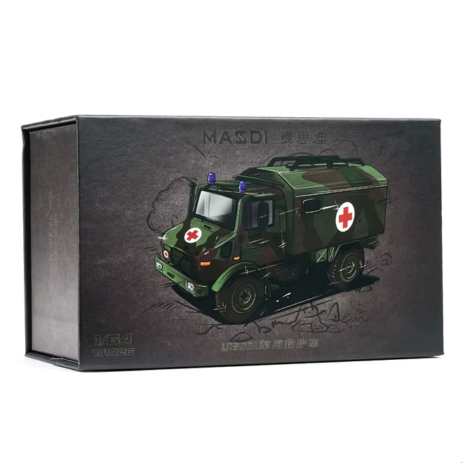 Mercedes-Benz Unimog U1300L Military Ambulance NATO tricolor camouflage 1:64 Massdi