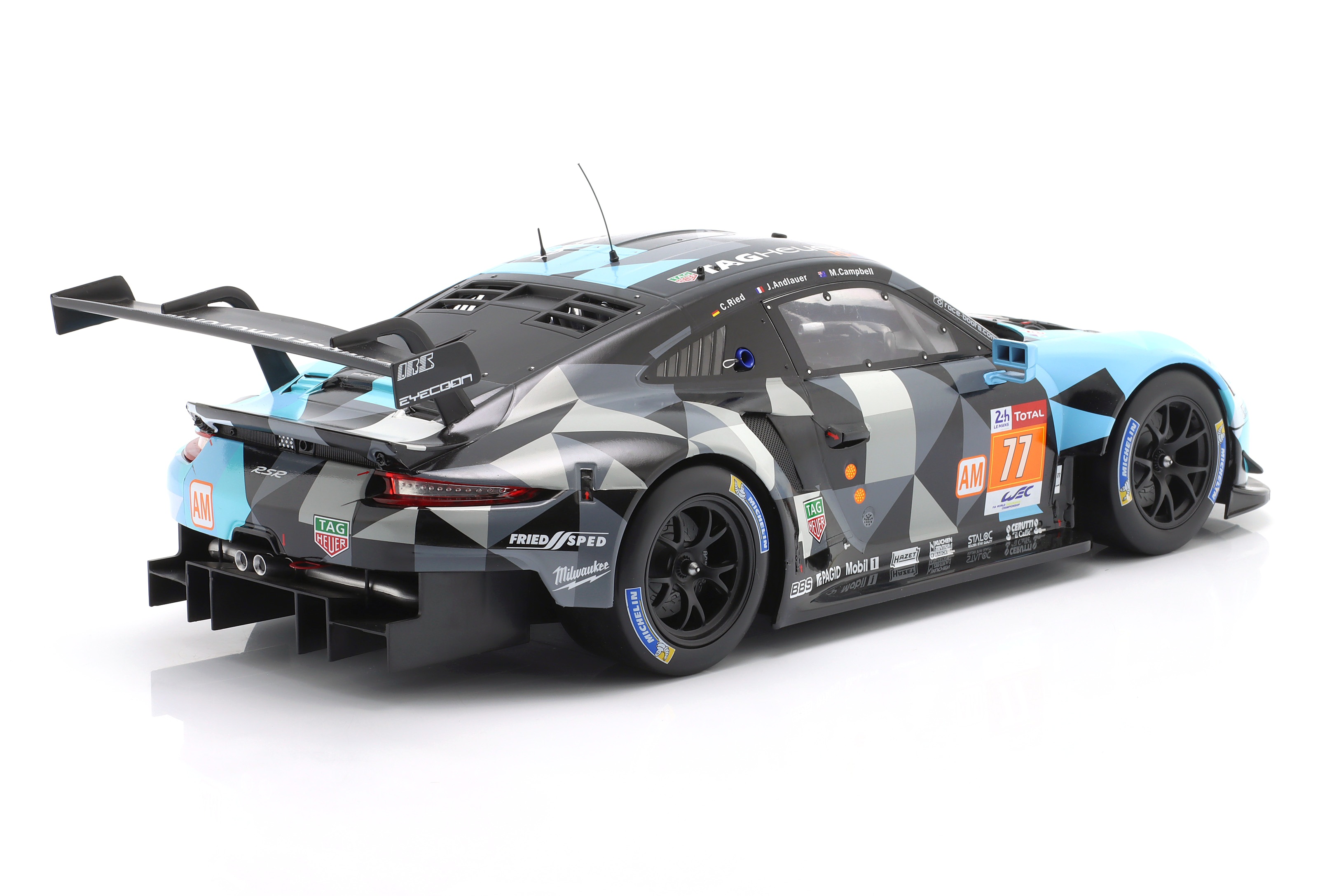 Porsche 911 RSR Dempsey Proton #77 M.Campbell/C.Ried/J.Andlauer Winner LMGTE-Am 24H Le Mans 2018 1:12 Ixo Models