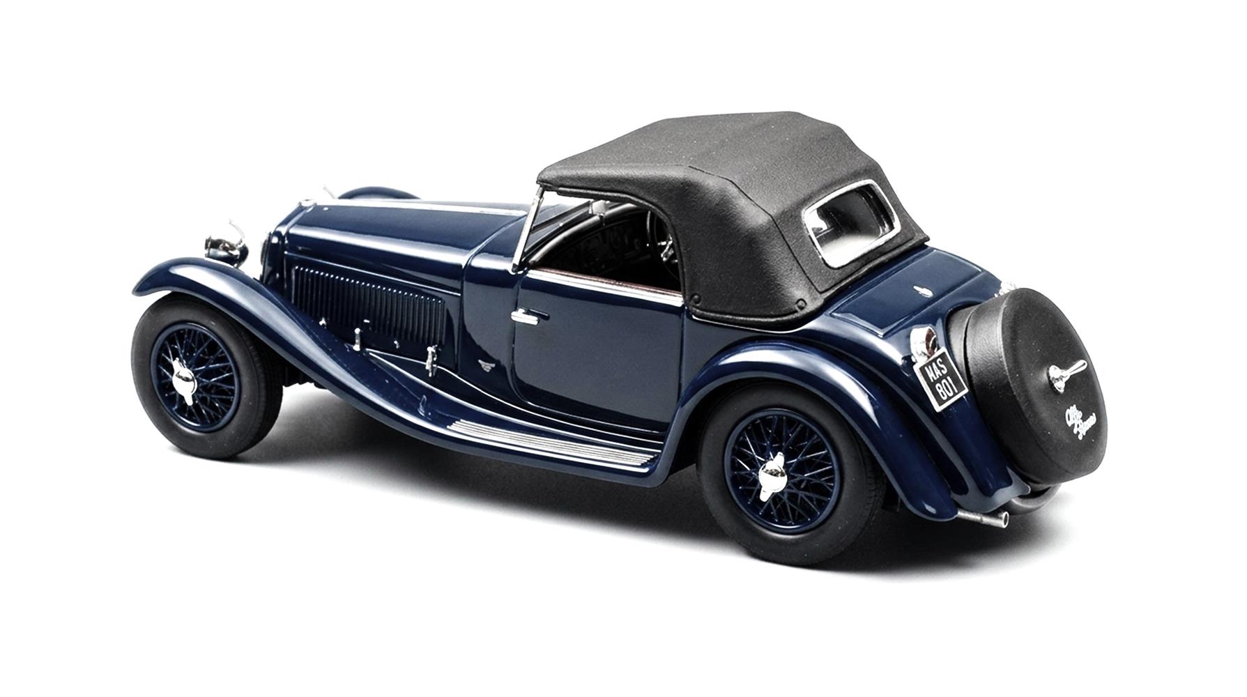 Alfa Romeo 6C 1750SV Figoni Spider Cabriolet Closed 1932 blue/black 1:43 Matrix Scale Models