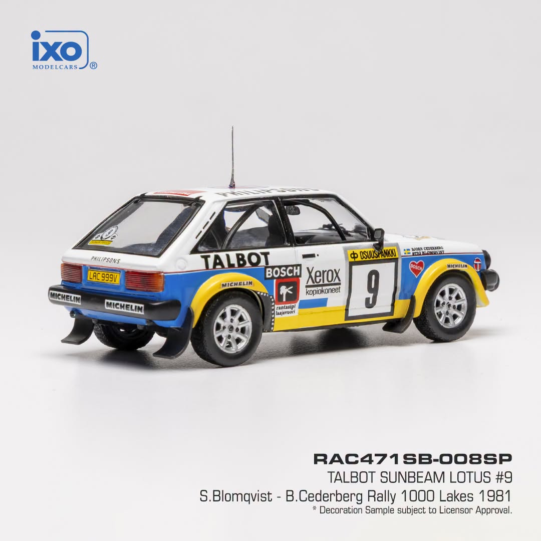 Talbot Sunbeam Lotus #9 S.Blonqvist/B.Cederberg Rally 1000 Lakes 1981 1:43 Ixo Models