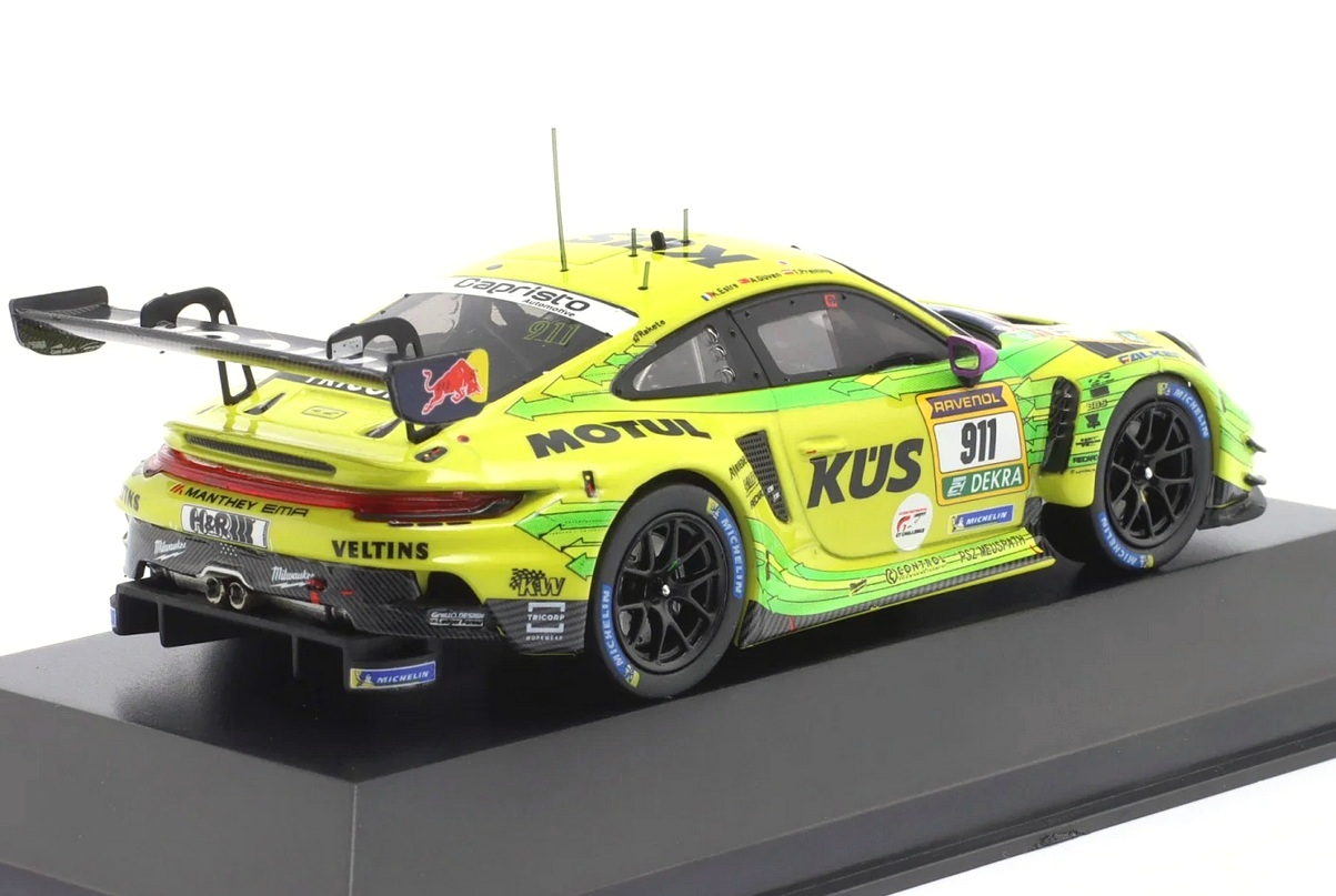 Porsche 911 GT3 R Manthey Grello #911 Estre/Güven/Preining 2nd 24H Nürburgring 2025 1:43 Ixo Models