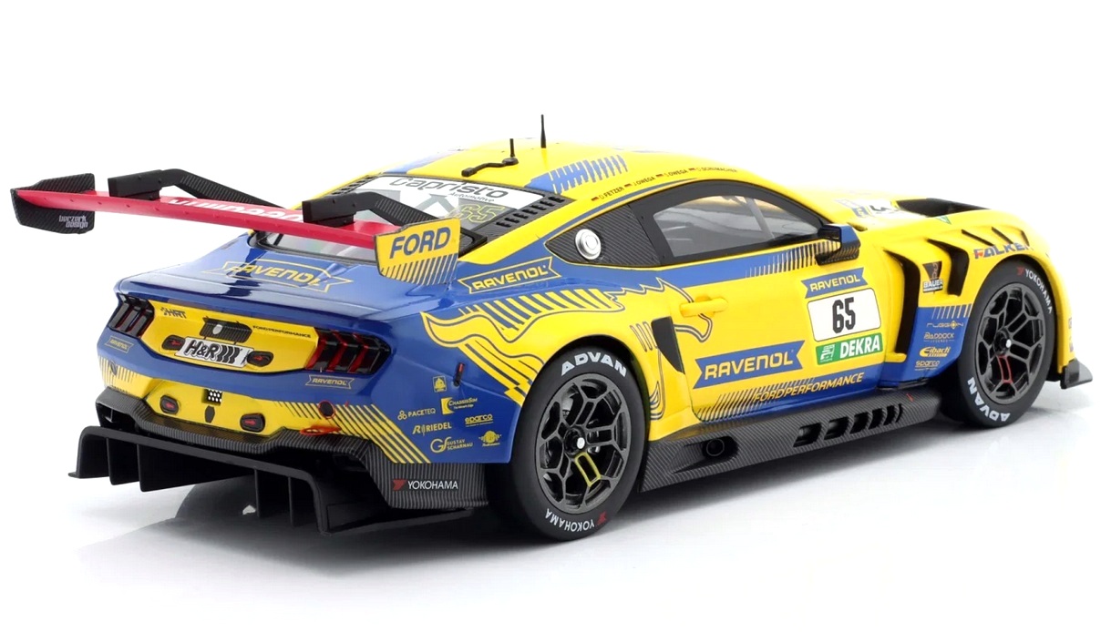 Ford Mustang GT3 HRT Ford Performance #65 Fetzer/Schumacher/S.Owega/J.Owega 4th 24H Nürburgring 2025 1:18 Ixo Models