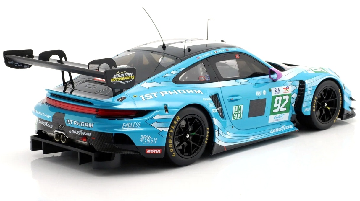 Porsche 911 GT3 R Manthey 1st Phorm #92 Hardwick/Lietz/Pera Winner LMGT3 24H Le Mans 2025 1:18 Ixo Models