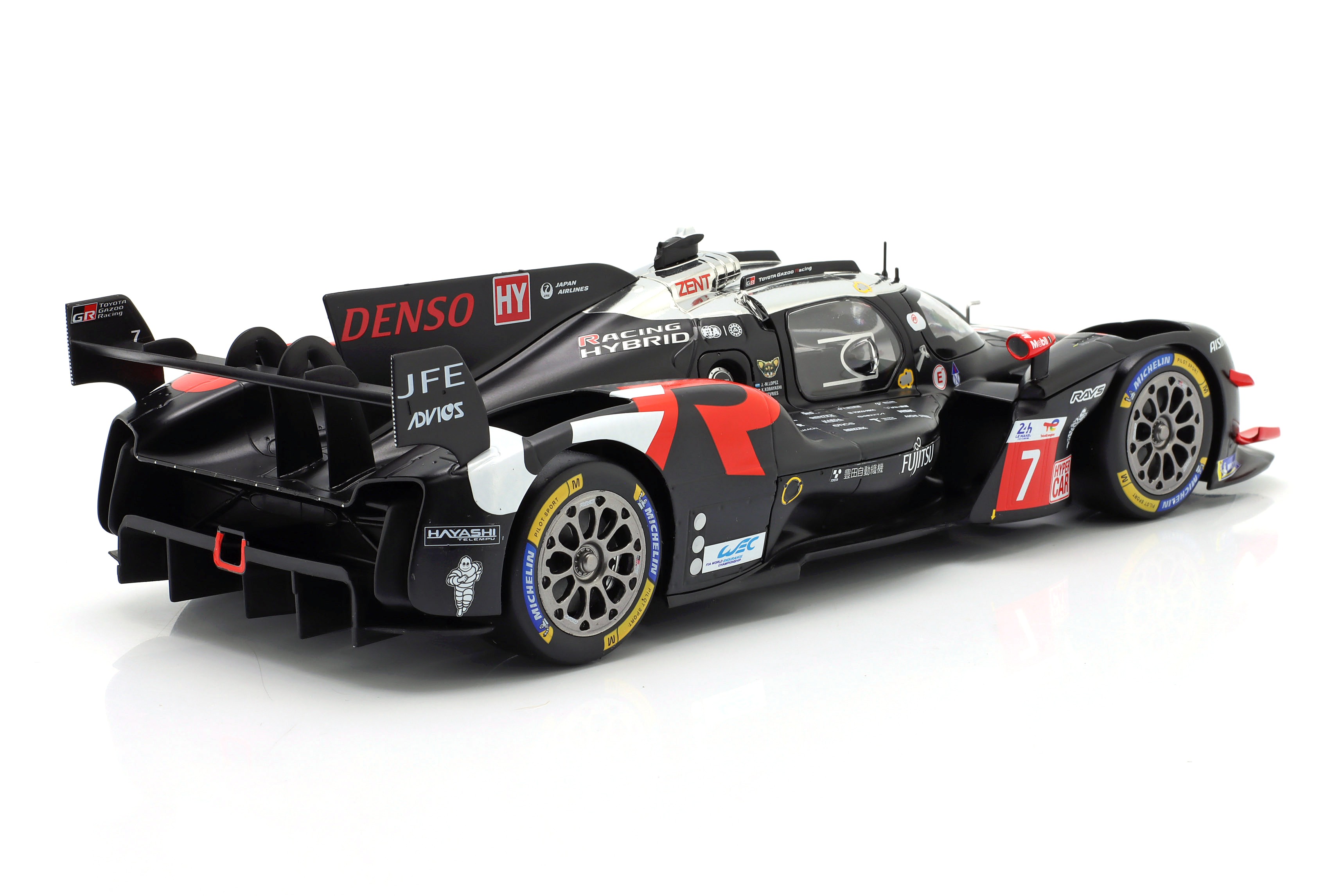 Toyota GR010 Hybrid Toyoa GAZOO Racing #7 Lopez/Kobayashi/de Vries 2nd 24H Le Mans 2024 1:18 Ixo Models