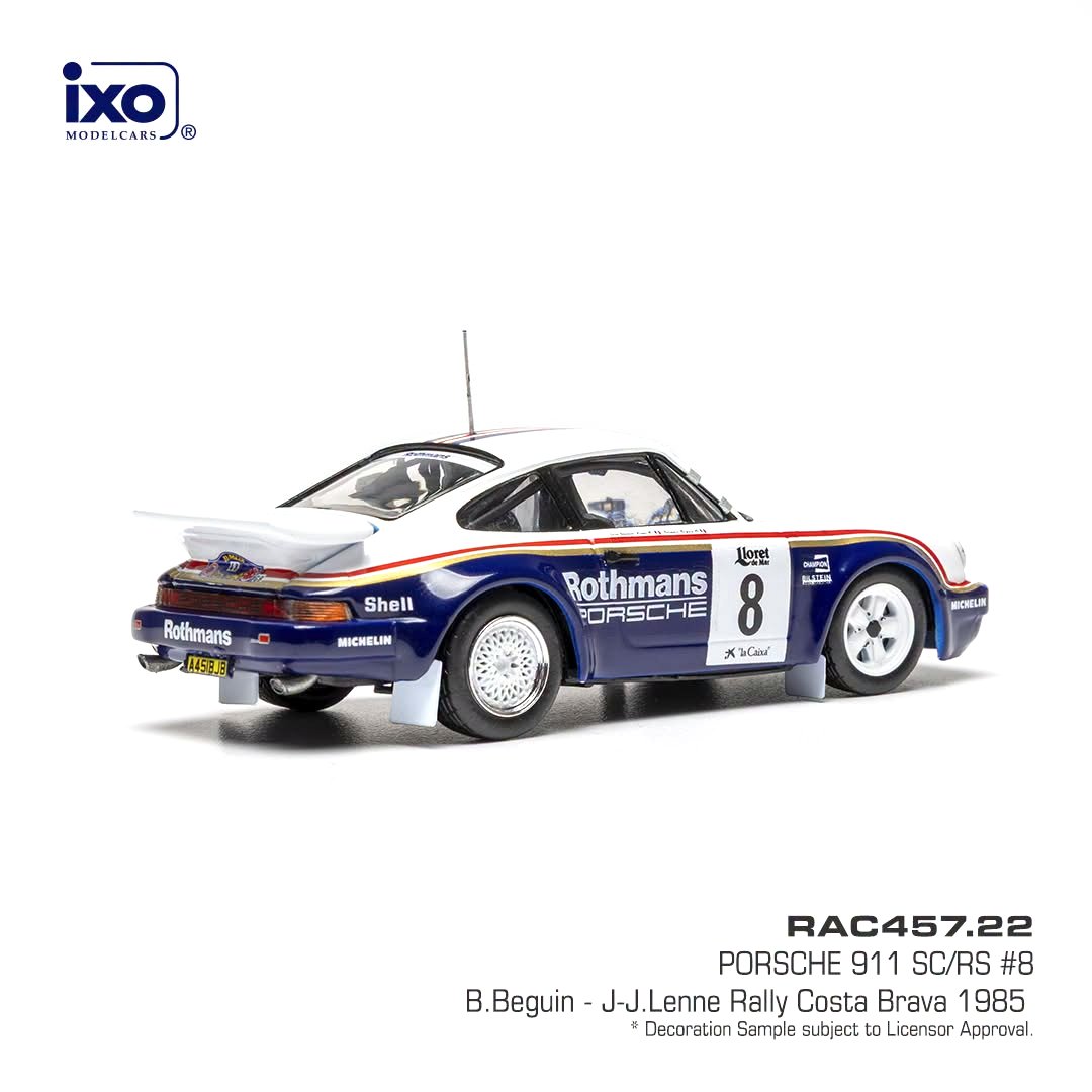 Porsche 911 RS SC Team Rothmans Porsche #8 B.Beguin/J.J.Lenne Rally Costa Brava 1985 1:43 Ixo Models