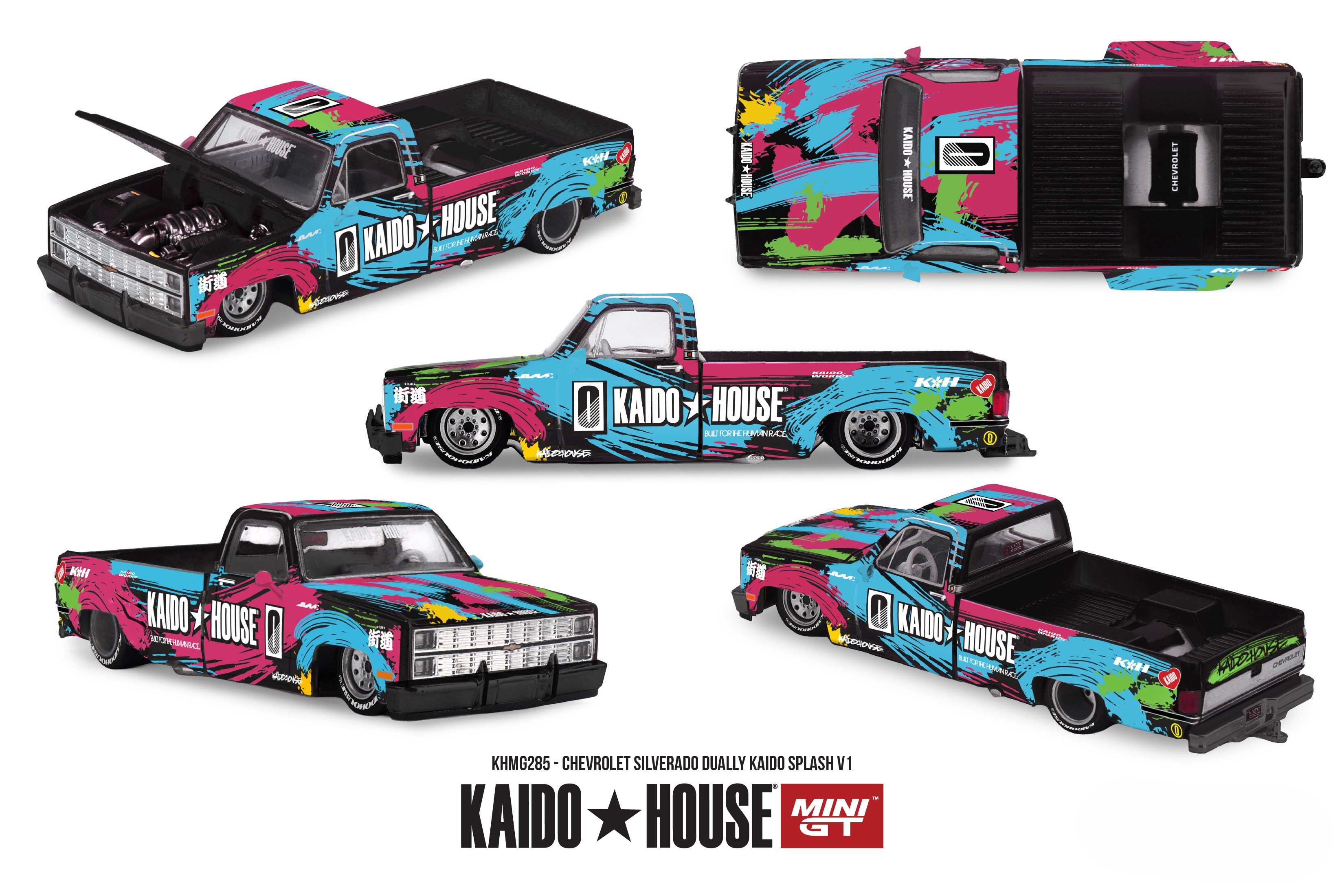 Chevrolet Silverado Dually Kaido Splash V1 1980 1:64 Mini GT