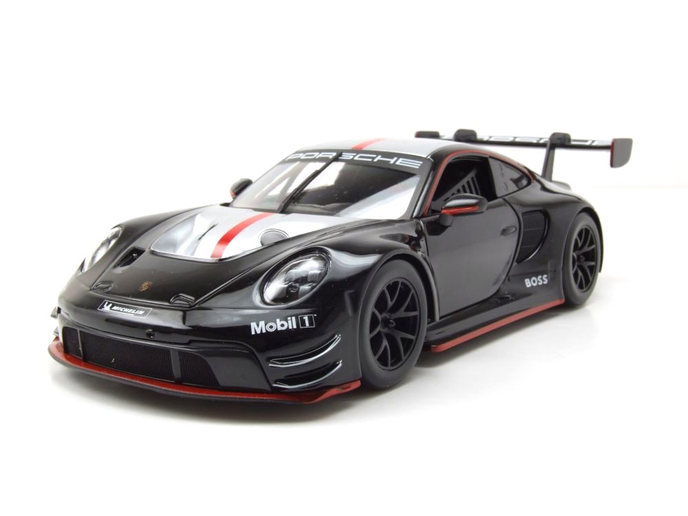 Porsche 911 992 GT3 R #0 Racing Base Coupe 2023 black/red/grey 1:24 Bburago