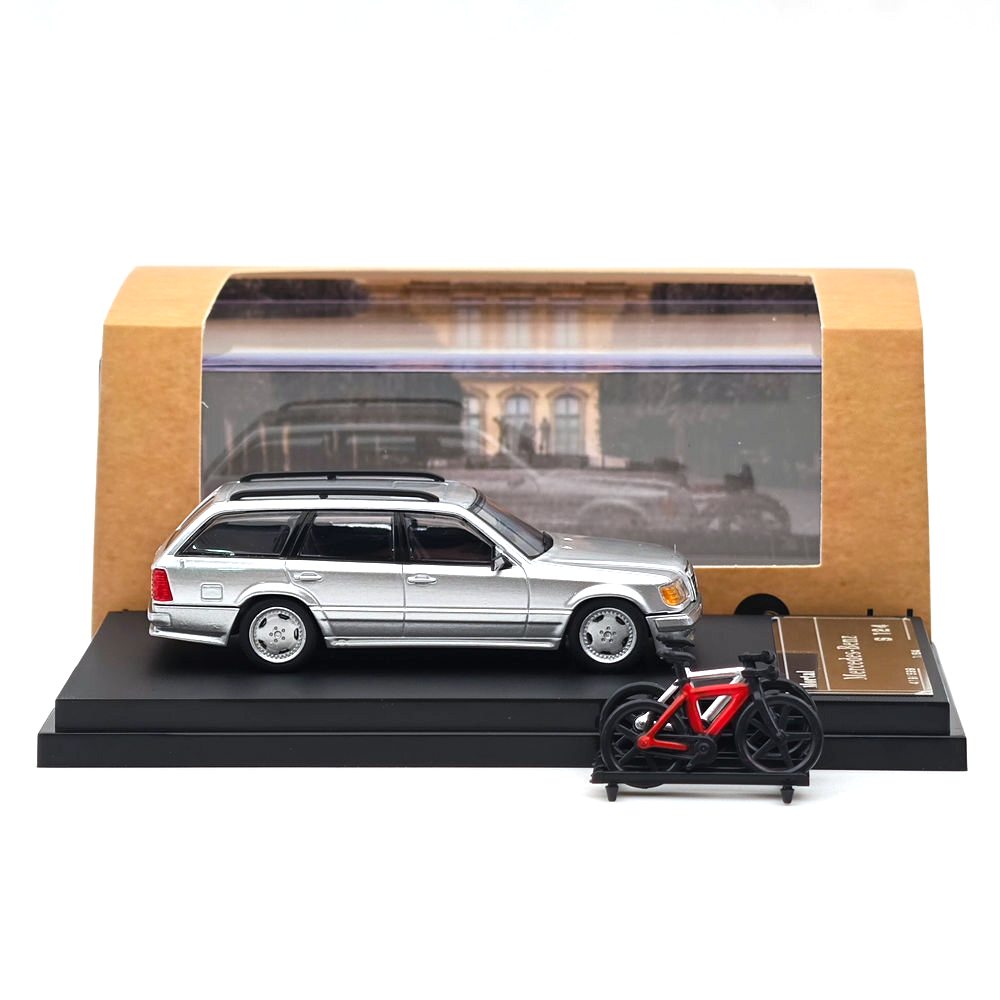 Mercedes-Benz S124 T silver 1:64 Mortal Model