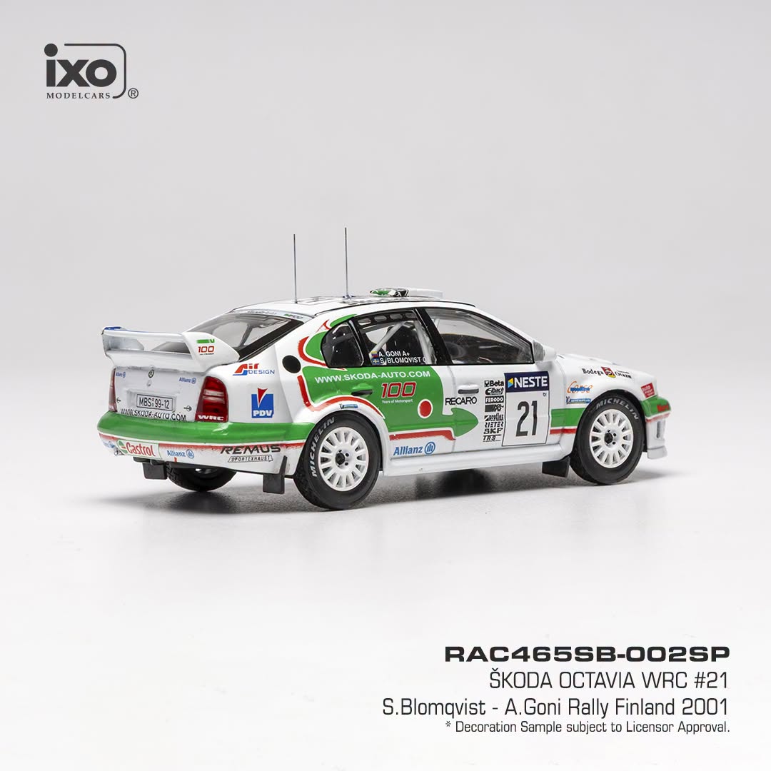 Škoda Octavia WRC Team Škoda Motorsport #21 Blomqvist/Goni Rally Finland 2001 1:43 Ixo Models