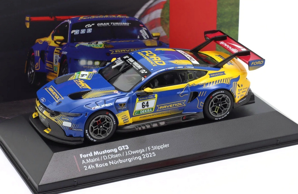 Ford Mustang GT3 #64 Olsen/Maini/Stippler/Owega 24H Nürburgring 2025 HRT Ford Performance 1:43 Ixo Models
