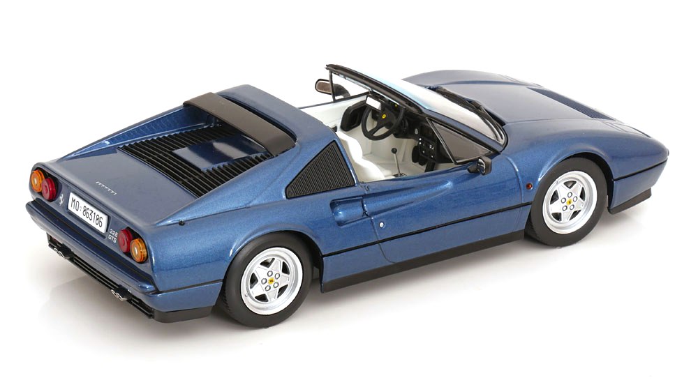 Ferrari 328 GTS Spider with Removable Hard Top 1985 blue metallic 1:18 KK Scale