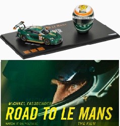 Set: Helmet 1:5 + Porsche 911 RSR #911 24H Le Mans 2023 1:43 Spark