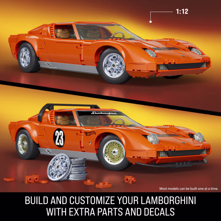 Lamborghini Miura P400 SV 1971 orange 1:12 Hot Wheels Brick Shop