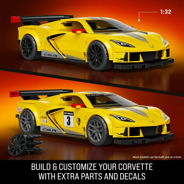 Chevrolet Corvette C8.R 2020 yellow 1:32 Hot Wheels Brick Shop