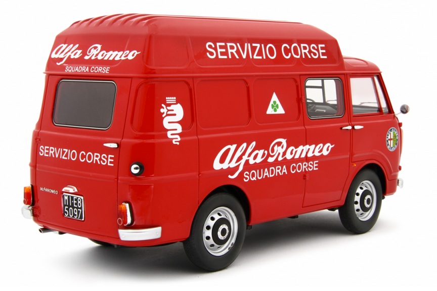 Alfa Romeo F12 High Roof Van Assistance *Servizio Corse* 1967 red 1:18 Laudoracing Model
