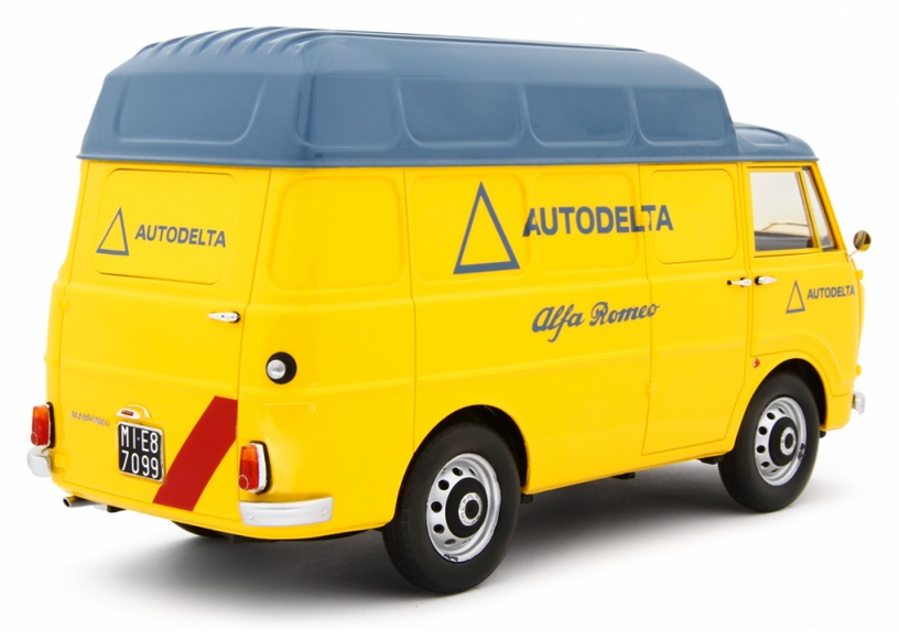 Alfa Romeo F12 High Roof Van Assistance *Autodelta* 1967 yellow 1:18 Laudoracing Model