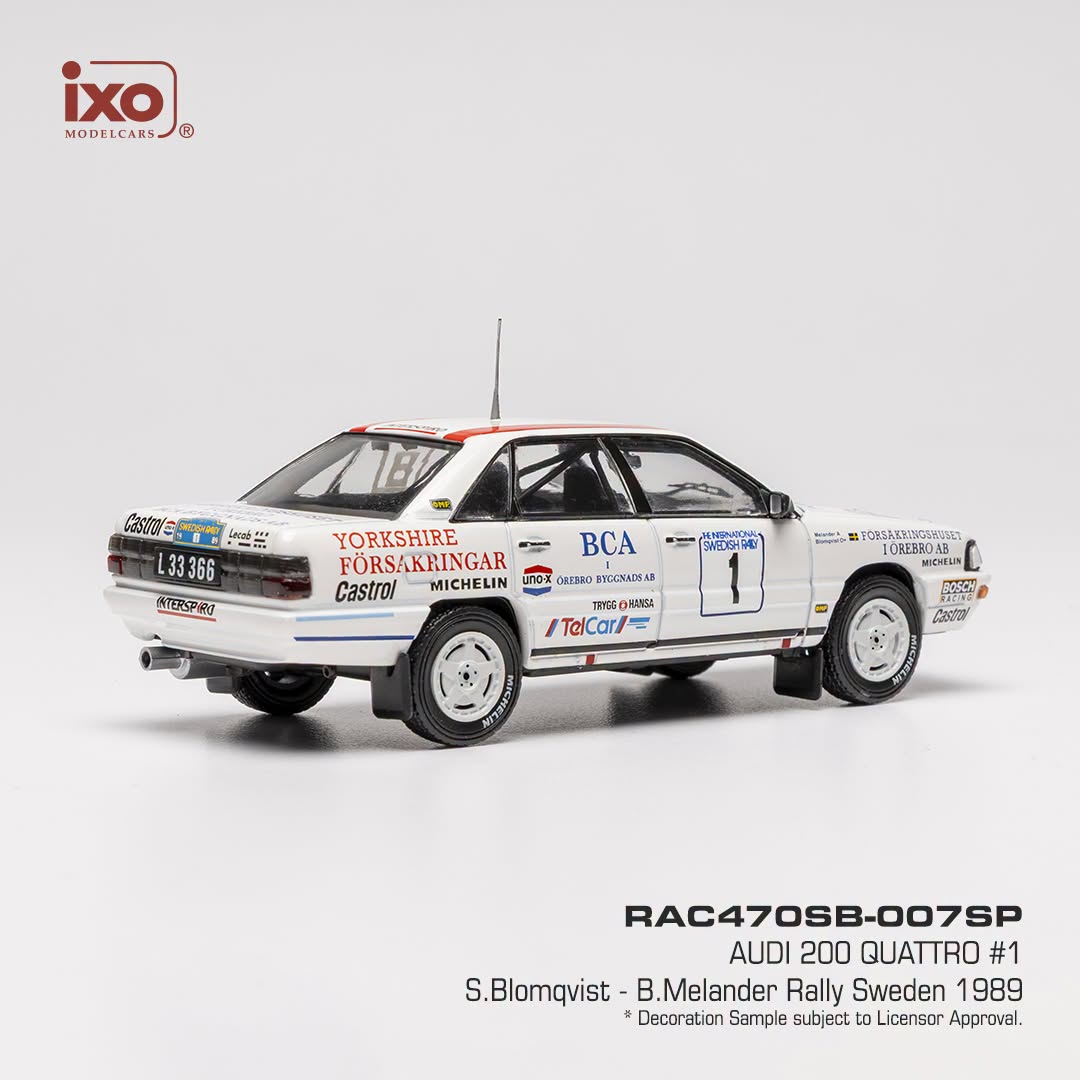 Audi 200 (C3) Quattro #1 S.Blomqvist/B.Melander Rally Schweden 1989 1:43 Ixo Models