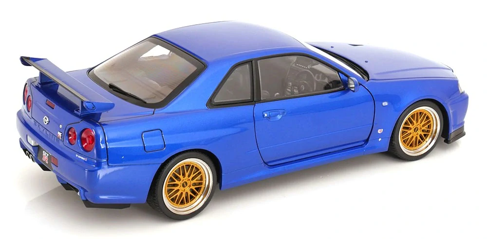 Nissan Skyline GT-R R34 V-Spec II 2001 BBS Rims blue metallic 1:12 KK Scale