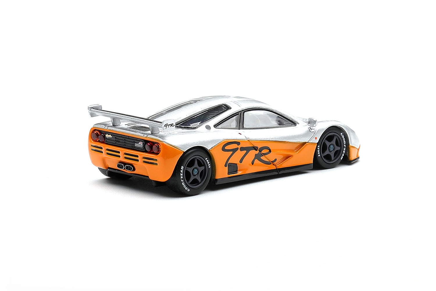 McLaren F1 GTR Presentation 1995 silver/orange 1:64 Mini GT