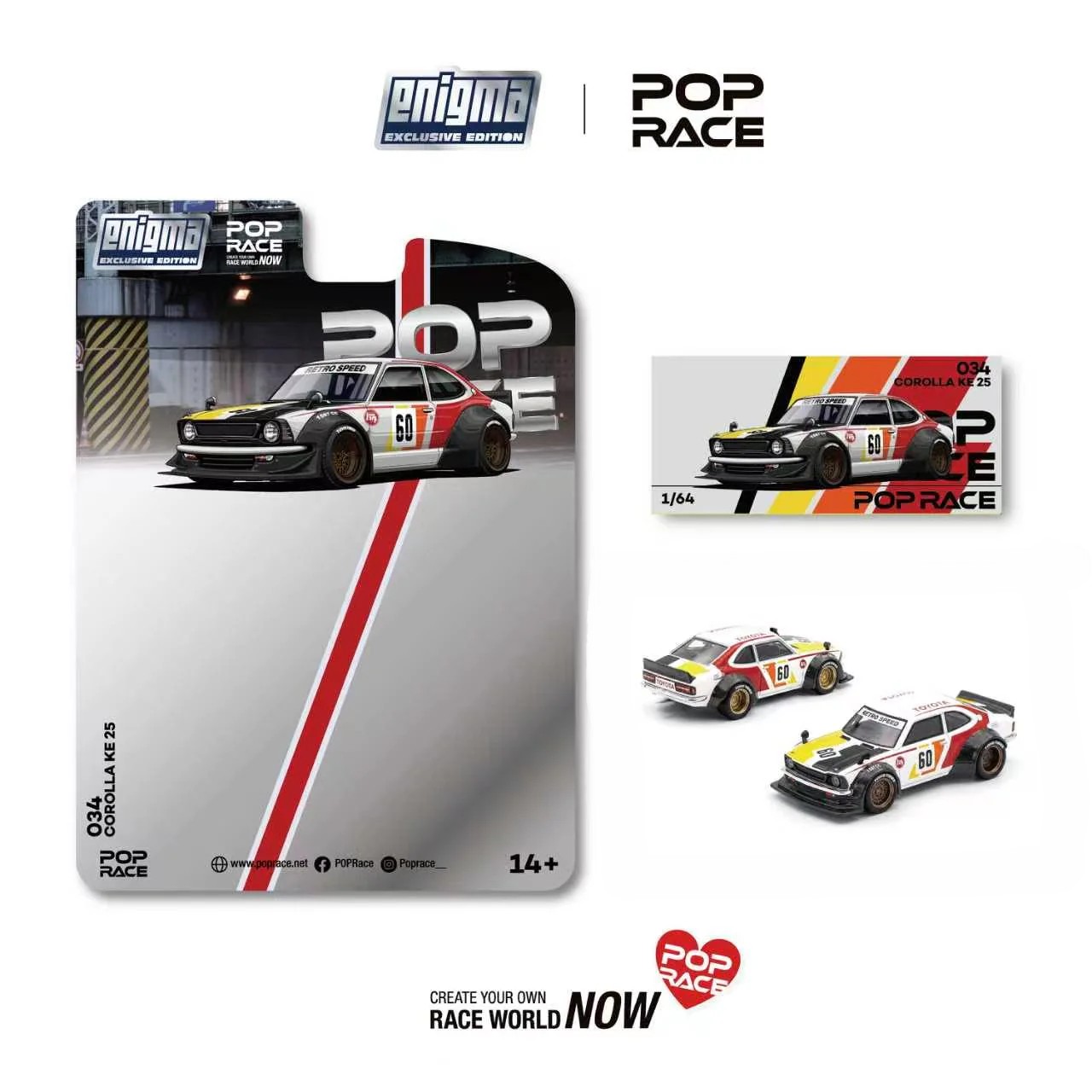 Toyota Corolla KE25 Racing #60 1:64 Pop Race Limited