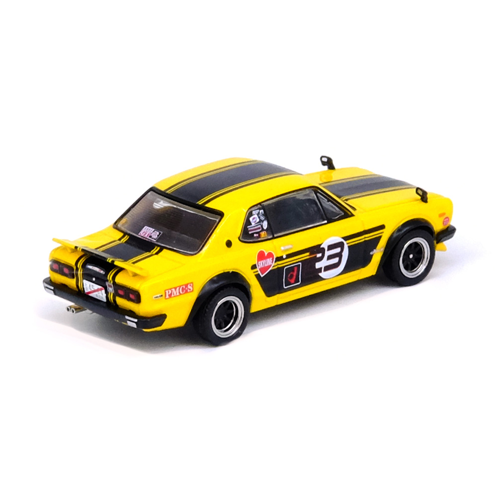Nissan Skyline 2000 GT-R (KPGC10) "Outlaw-Style Hakosuka Skyline" By Peter Landan yellow/black 1:64 Inno Models
