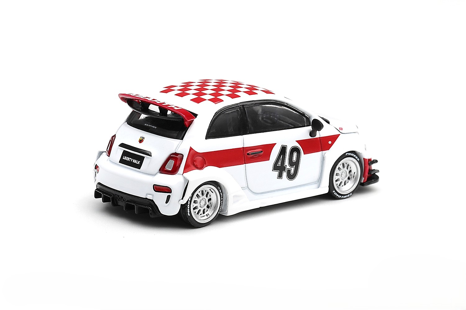 Fiat 595 Abarth LB-Works X Abas Works 1000 TC Tribute 2026 white/red 1:64 Mini GT