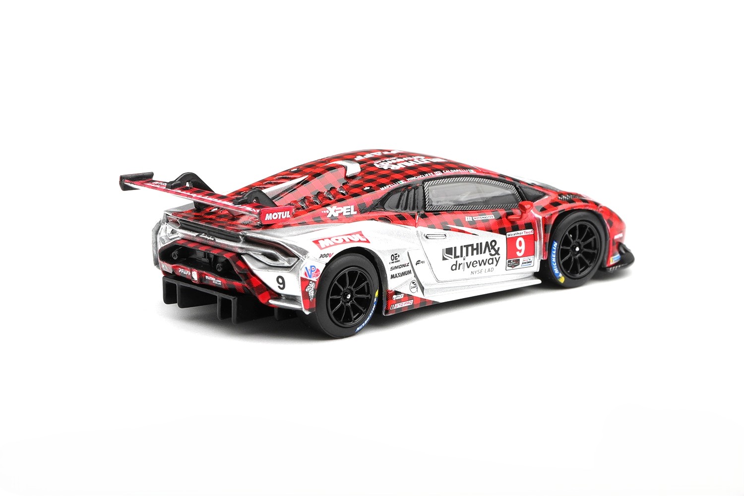 Lamborghini Huracan GT3 EVO2 #9 Pfaff Motorsports GTD Pro Weathertech 2025 1:64 Mini GT