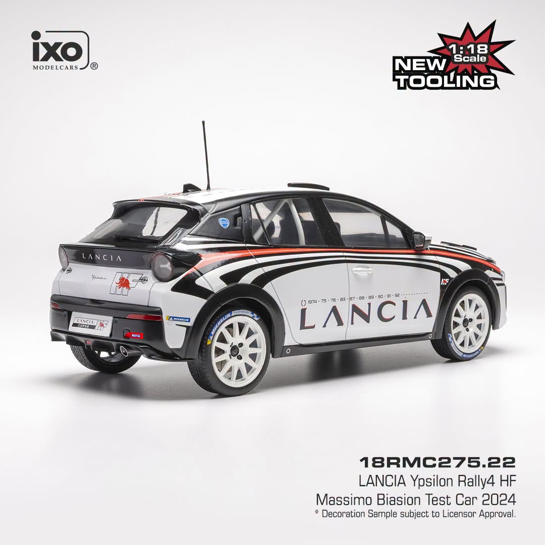 Lancia Ypsilon HF Rally4 Miki Biasion test car 2024 1:18 Ixo Models