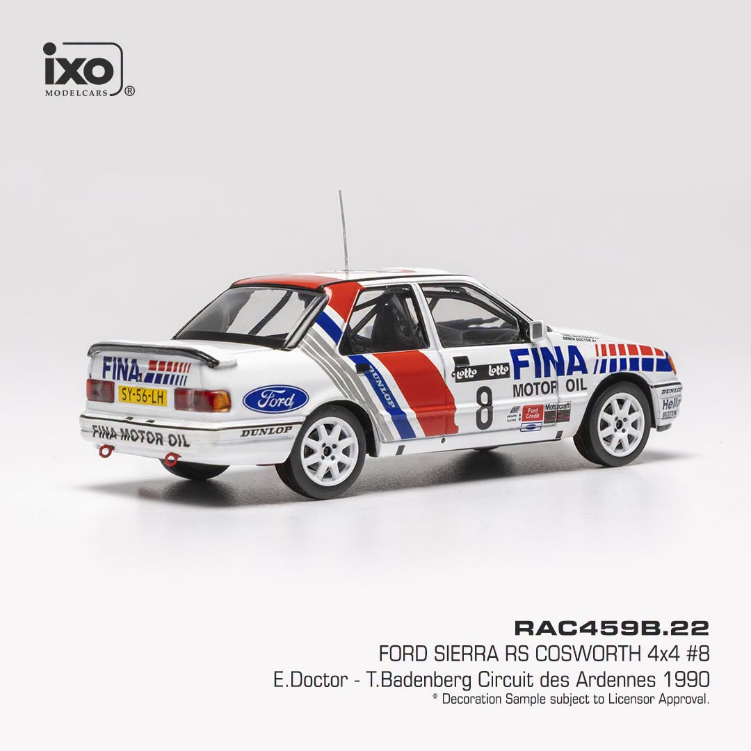 Ford England Sierra RS Cosworth #8 Doctor/Badenberg Rally Circuit Des Ardennes 1990 1:43 Ixo Models