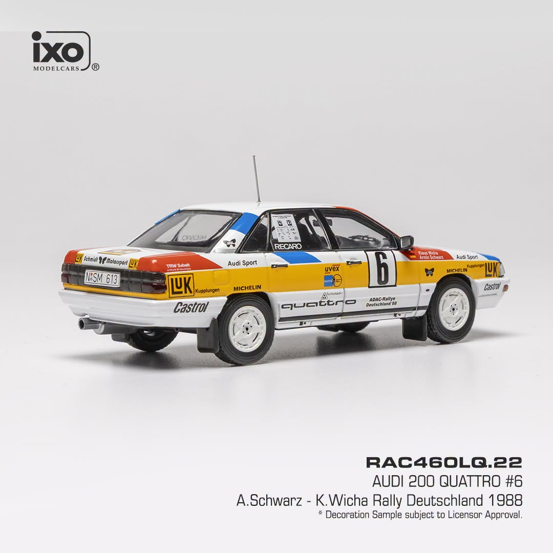 Audi 200 #6 Schwarz/Wicha 3rd Rally Deutschland 1988 1:43 Ixo Models