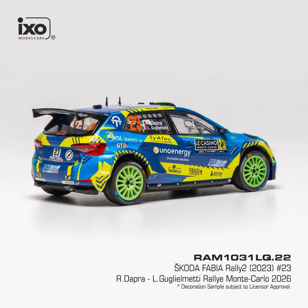 Škoda Fabia Rally2 #23 Dapra/Guglielmetti Rally Monte Carlo 2026 1:43 Ixo Models