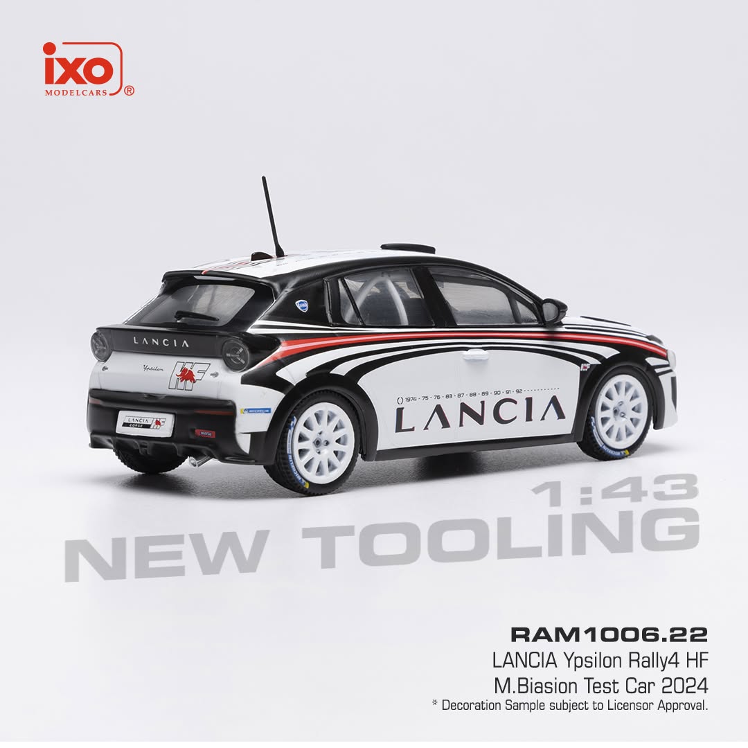 Lancia Ypsilon FH Rally4 Test Car Miki Biasion 2024 1:43 Ixo Models