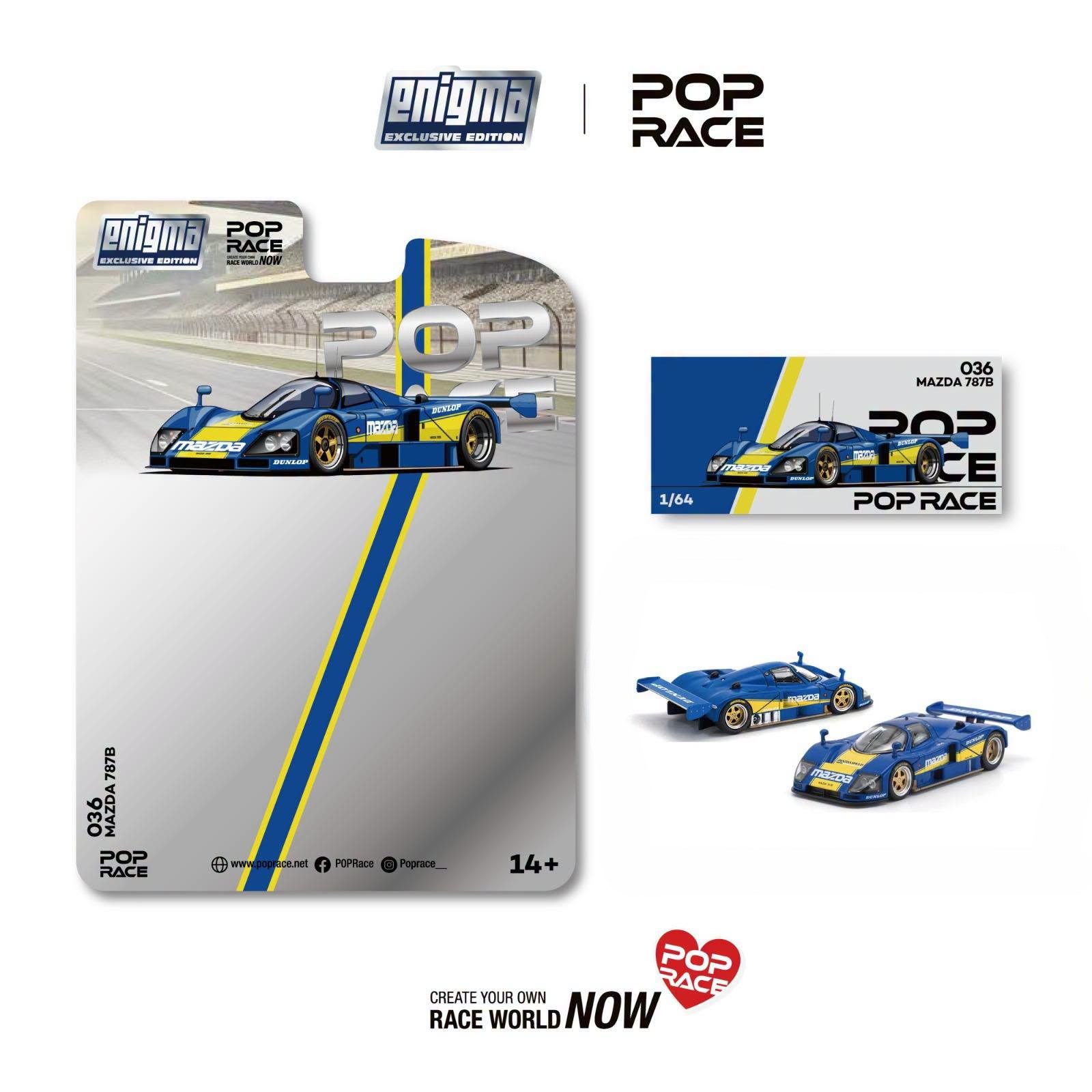 Mazda 787B racing blue/yellow 1:64 Pop Race
