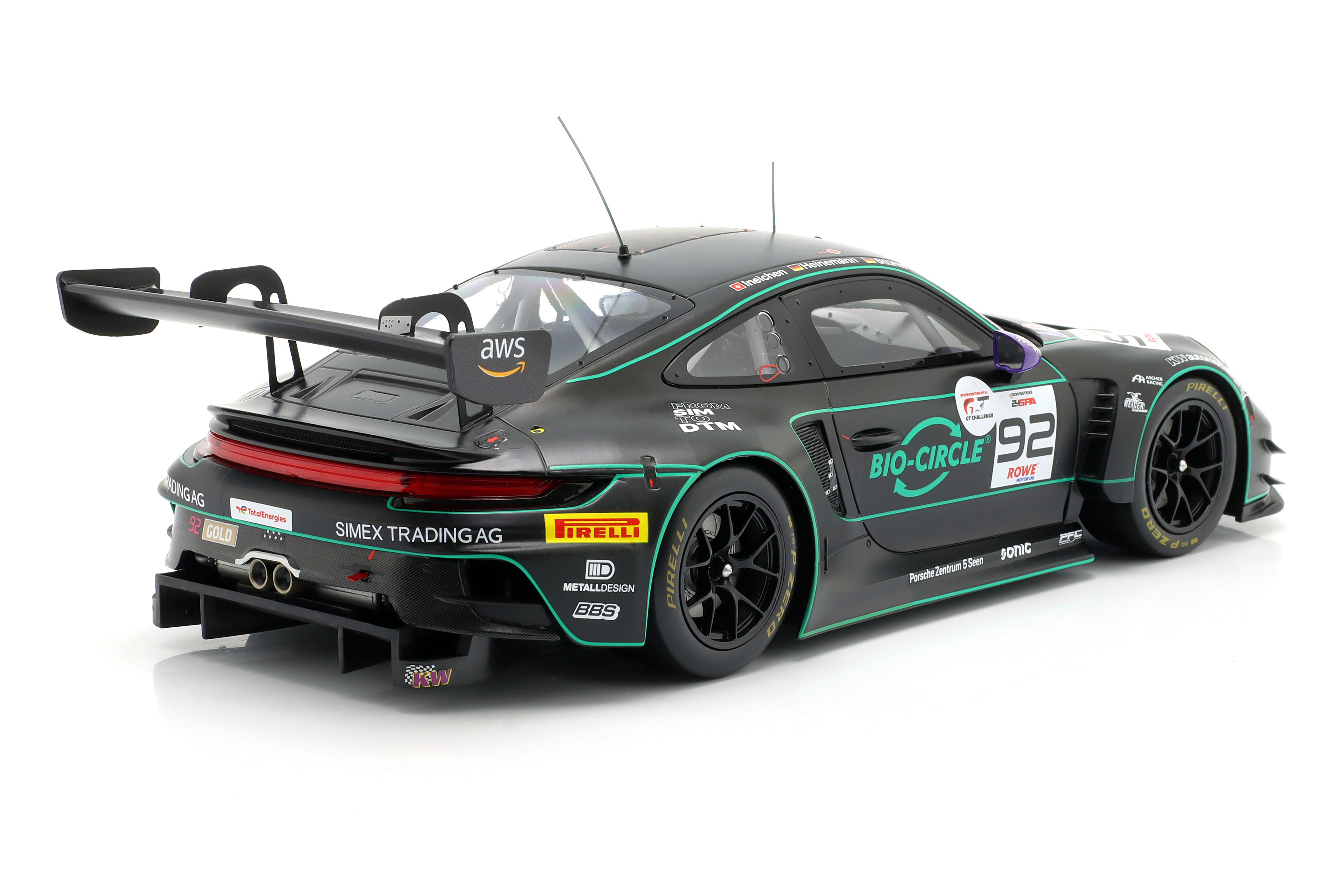 Porsche 911 GT3 R 992 Herbert Motorsport #92 Heinemann/Ineichen/Sturm 24H Spa 2025 1:18 Ixo Models