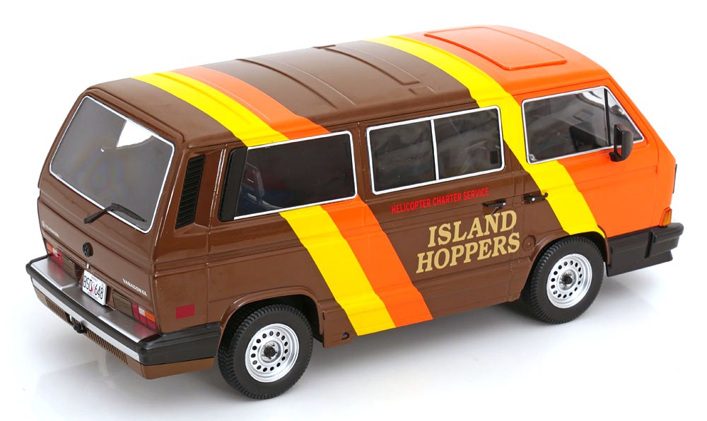 Volkswagen Vanagon GL T3 Typ 2 *Island Hoppers* TV Series Magnum 1984 brown/orange/yellow 1:18 KK Scale