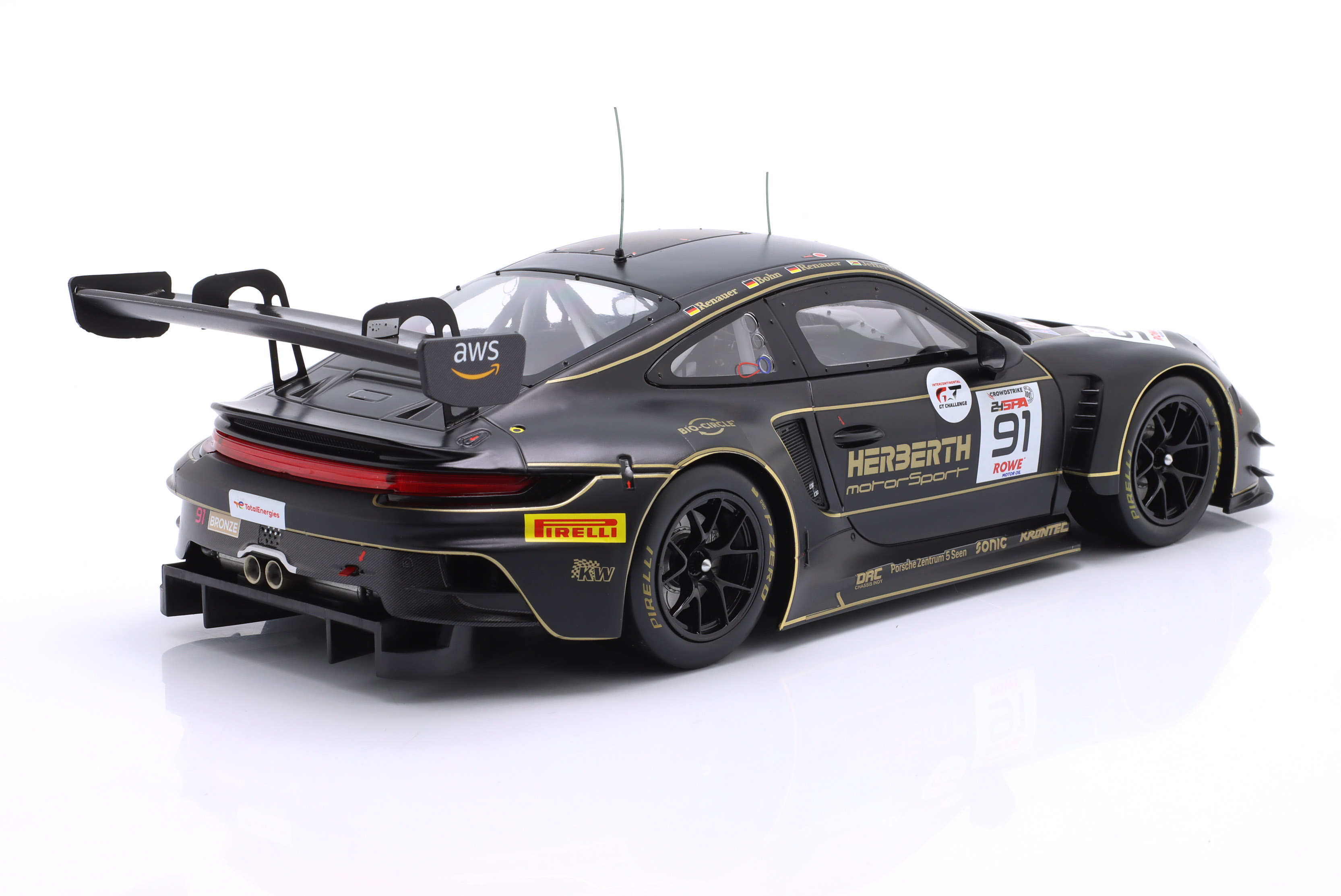 Porsche 911 GT3 R 992 Herberth Motorsport #91 Bohn/Jefferies/Renauer/Renauer 24H Spa 2025 1:18 Ixo Models