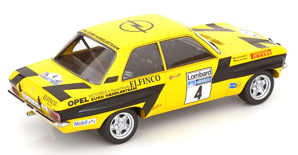 Opel Ascona A #4 Röhrl/Geistdörfer RAC Rally 1975 1:18 MCG Modelcar Group