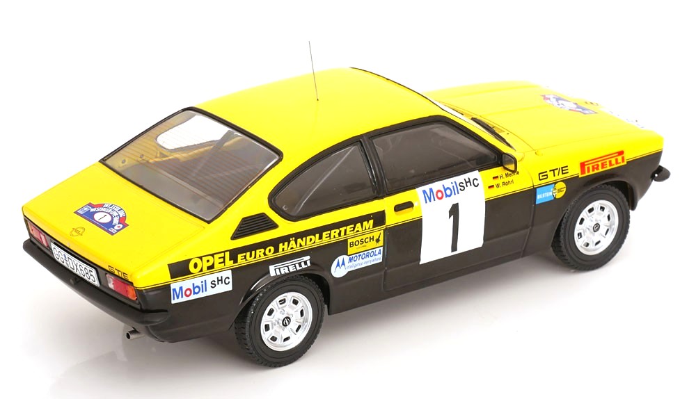 Opel Kadett C Coupe GT/E #1 W.Röhrl/C.Geistdörfer Westfalen-Lippe Rallye 1977 1:18 MCG Modelcar Group